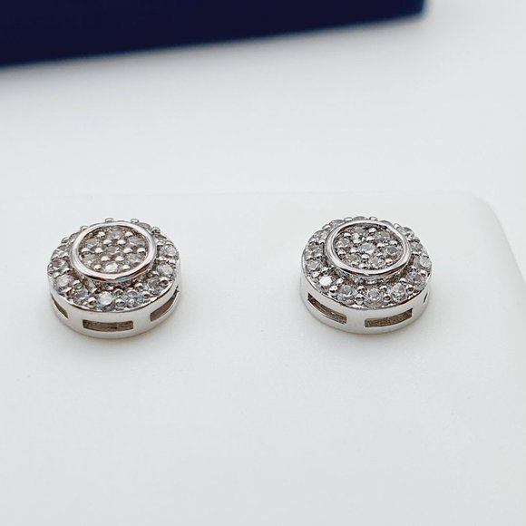 "925 Sterling Silver Plated CZ Earrings, INUS1BR177 - Picture 4 of 9